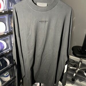 Essentials Men's Black long sleeve Shirt